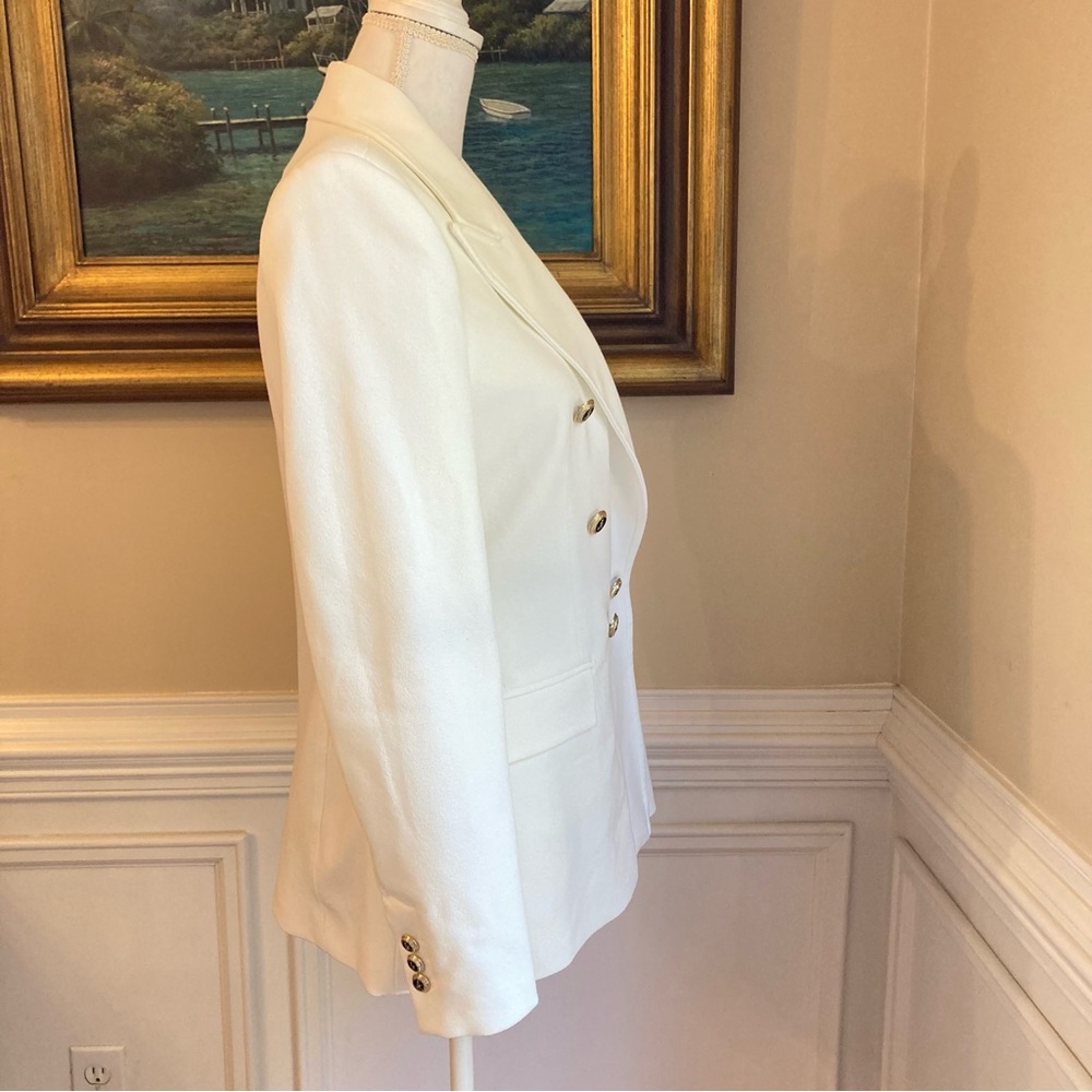 ZARA White Black Crest Buttons Double Breasted Blazer Jacket NWT - Picture 3 of 11